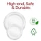 Smarty Had A Party White w/Silver Vintage Rim Round Plastic Dinnerware Set (120 Dinner Plates+120 Salad Plates), 240PK 860WHSVP-CASE - alternate 5