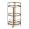 Homeroots Brass Steel And Glass Round Rolling Bar Cart 530458 - alternate 6