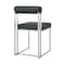 Armen Living Anastasia Dining Chair with Brushed Stainless Steel and Charcoal Fabric - Set of 2 LCANSIBSCH - alternate 5