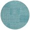 Homeroots 8' Teal Blue And Ivory Round Geometric Washable Indoor Outdoor Area Rug 600782 - alternate 3