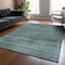 Homeroots 9' X 12' Teal Blue Aqua And Gray Striped Washable Indoor Outdoor Area Rug 588128 - alternate 2
