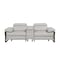 Homeroots 90in Light Gray and Black Italian Leather Power Reclining Loveseat With Storage 720566 - alternate 2
