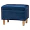 Baxton Studio Elias Modern Navy Blue Velvet Fabric Storage Ottoman 256-14053-ZORO - alternate 1