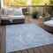 Homeroots 3' X 5' Sky Blue And Denim Blue Abstract Washable Indoor Outdoor Area Rug 588480 - alternate 4