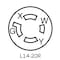 Leviton Locking Conn 20A 3P 4W Ind Gr Black 2413-B - alternate 2