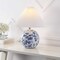 Jonathan Y Shishen 19.5" Cottage Classic Chinoiserie Ceramic Orb LED Table Lamp with Pleated Shade, White/Blue JYL5056B - alternate 4