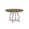 Homeroots 48" Walnut and Antiqued White Wood Pedestal Base Round Top Dining Table 631287 - alternate 1