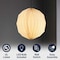 Jonathan Y Vaughn 15.75" Modern Vintage Orb Honeycomb Shade LED Pendant Light, Natural JYL9101B - alternate 2