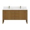 James Martin Vanities Hudson 60" Dbl Vanity, Honey Oak w/ Sgl Hole 3 CM White Zeus Silestone Top and Matching Backsplash 435-V60D-HNO-1WZ - alternate 1