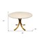 Homeroots 48" Ivory And Brass Rounded Marble And Iron Pedestal Base Dining Table 488682 - alternate 2