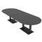 Skutchi Designs Racetrack Conference Table With Power Unit, 48 in W, 144 in L, Grey HAR-RAC-48X144-DOU.BK-WA7949-NA - alternate 1