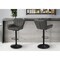 Monarch Specialties Barstool, Adjustable, Bar Height, Counter Height, Kitchen, Grey Leather Look, Black Metal, 2PK I 2330 - alternate 2
