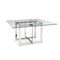 Homeroots 59" Clear And Gunmetal Square Glass And Stainless Steel Pedestal Base Dining Table 487364 - alternate 2