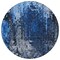 Homeroots 8' Navy Blue And Denim Blue Round Abstract Washable Indoor Outdoor Area Rug 577231 - alternate 3