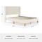 Martha Stewart Maisie Queen Upholstered Platform Bed, Wingback Headboard and Cushioned Siderails TW-3WDB0032BC-Q-OWH-MS - alternate 5
