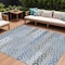 Homeroots 10' X 14' Denim Blue Gray And Ivory Floral Washable Indoor Outdoor Area Rug 617499 - alternate 1