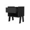 Homeroots 22" Black Wood One Drawer Nightstand 534887 - alternate 3