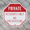 Signmission Private Residents Only No Trespassi, 10 inch X 10 inch, Aluminum Metal Signs, 5PK OC-A-5Pack-10-133 - alternate 2