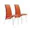 Homeroots Set of Two Orange And Silver Upholstered Faux Leather Dining Side Chairs, 2PK 553879 - alternate 3