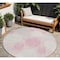 Homeroots 8' Pink Gray And Ivory Round Geometric Washable Indoor Outdoor Area Rug 593614 - alternate 1