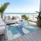 Homeroots 10' X 14' Teal Blue And Ivory Geometric Washable Indoor Outdoor Area Rug 617931 - alternate 6