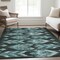 Homeroots 9' X 12' Teal Blue Aqua And Charcoal Southwestern Washable Indoor Outdoor Area Rug 587834 - alternate 3