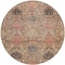 Homeroots 8' Khaki Terra Cotta And Black Round Damask Washable Indoor Outdoor Area Rug 603319 - alternate 4