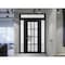 Vdomdoors Front Exterior Prehung FiberGlass Door Frosted Glass / Manux 8312 Matte Black / Transom Window / Of MANUX8312EXD-BLK-W36 x H80+14-LH - alternate 1