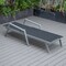 Leisuremod Marlin Patio Chaise Lounge Chair with Armrests in Grey Aluminum Frame, Black MLAGR-77BL - alternate 5
