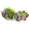 Gardenised Rustic Wood- Look Plastic Half Barrel Flower Pot Garden Planter, PK 2 QI003695 - alternate 1