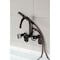 Kingston Brass Three-Handle 2-Hole Adjustable Wall Mount Clawfoot Tub Faucet with Knurled Handle and Hand Shower AE8155RKX - alternate 4
