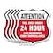 Signmission 24 Hour Surveillance Shield Sign Attenti, 12 inch X 12 inch, Aluminum Metal Sign, 5PK SHI-A-5Pack-12-353 - alternate 1