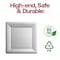 Smarty Had A Party 13" Silver Square Edge Beaded Disposable Paper Charger Plates (120 Plates), 120PK 2690-SS-CASE - alternate 3