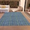 Homeroots 5' X 8' Blue Denim Blue And Mint Green Striped Washable Indoor Outdoor Area Rug 615038 - alternate 3