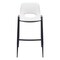 Homeroots Set of Two 30" White and Black Faux Leather and Steel Low Back Bar Height Bar Chairs 555672 - alternate 4