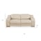 Homeroots 76in Beige and Silver Italian Leather Power Reclining Loveseat 633750 - alternate 5