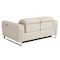 Homeroots 65in Beige And Silver Italian Leather Power Reclining Loveseat 482202 - alternate 2