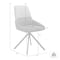 Armen Living Maverick Swivel Upholstered Dining Chair in Two-Tone Fabric Gray with Black Metal Legs - Set of 2 LCMVSIGRYBLK - alternate 3