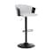 Homeroots Light Gray and Black Fabric with Metal Swivel Adjustable Height Bar Chair 534429 - alternate 4