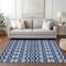 Homeroots 3' X 5' Navy Blue And Ivory Moroccan Washable Indoor Outdoor Area Rug 594334 - alternate 4