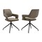 Armen Living Penny Swivel Upholstered Dining Chair in Brown Fabric with Black Metal Legs - Set of 2 LCPESICOBLK - alternate 1