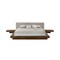 Homeroots Gray and Walnut Wood And Faux Leather King Bed Frame With Attached Nightstands 486266 - alternate 1