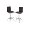 Homeroots Set of Two Brown and Silver Metal and Faux Leather Low Back Adjustable Height Bar Chairs, 2PK 555025 - alternate 2