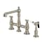 Kingston Brass Bridge Kitchen Faucet with Brass Sprayer, Brushed Nickel KS7278BPLBS - alternate 1