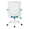Office Star Products Ventilated Seating White Screen Back Manager's Chair, Linen Turquoise EM60926WH-F28 - alternate 5