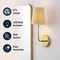 Jonathan Y Lila 6" 1-Light Traditional Coastal Scalloped Fabric Shade/Metal LED Vanity Light, Brass Gold/Brown JYL1607A - alternate 3