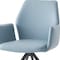 Homeroots Light Blue and Black Upholstered Leather Dining Side Chair 573364 - alternate 3