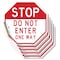 Signmission Stop Do Not Enter One Way, 4 inch X 4 inch, Vinyl Decal, 5PK OC-D-5PACK-4-277 - alternate 1