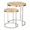 Homeroots Set of Two Natural And Silver Solid Wood And Iron Round Frame Nested Tables 576792 - alternate 3