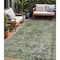 Homeroots 5' X 8' Artichoke Green And Gray Floral Medallion Washable Indoor Outdoor Area Rug 616611 - alternate 1